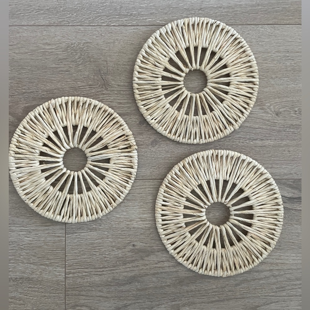 Set of 3 woven wall hanging decor